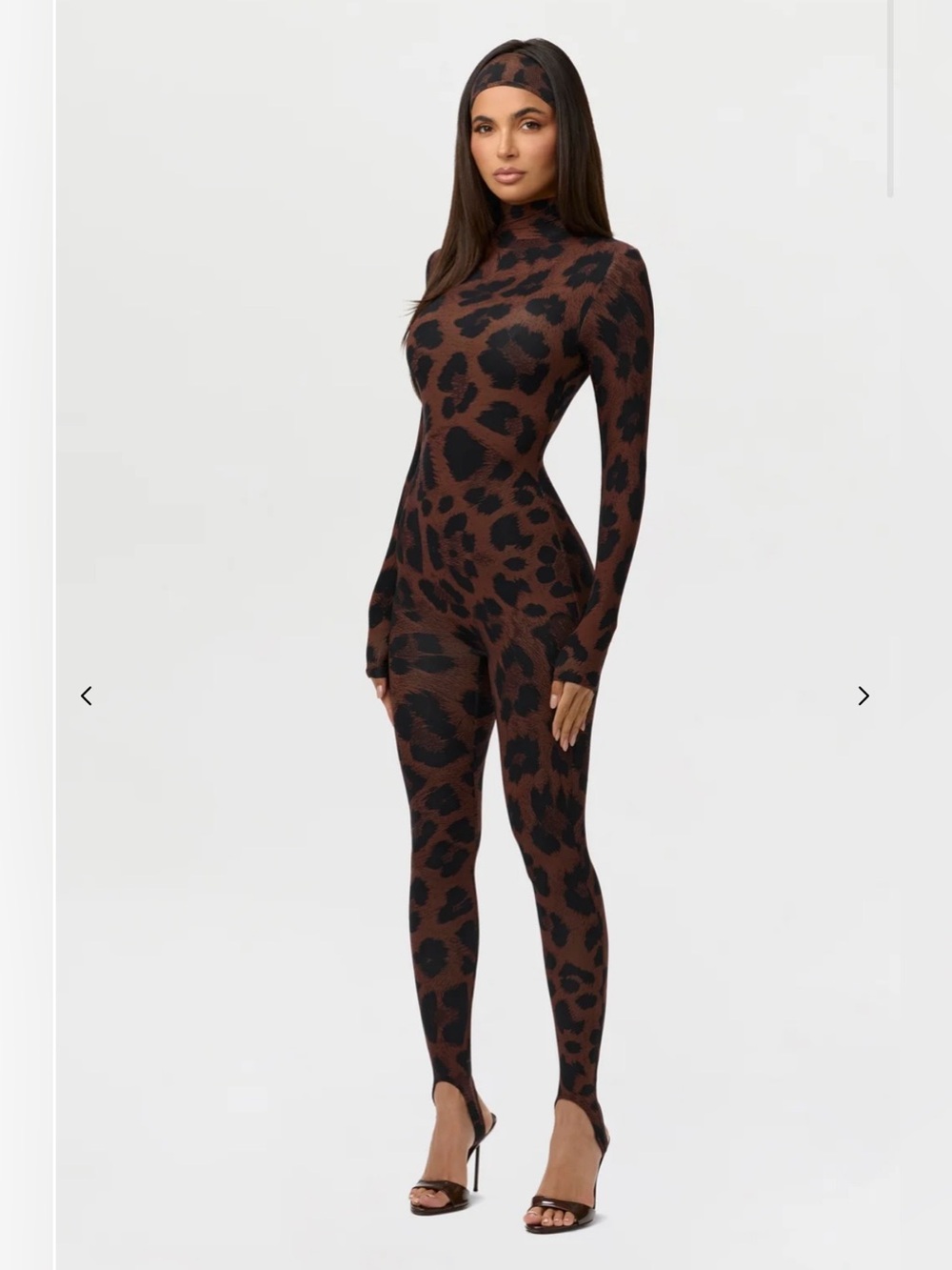 Naked Wardrobe Naked Print Stirrup Jumpsuit Dark Leopard